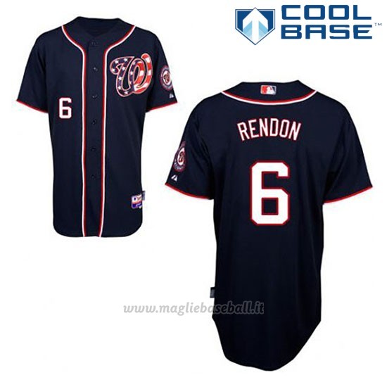 Maglia Baseball Uomo Washington Nationals Anthony Rendon 6 Blu Blu Alterner Cool Base